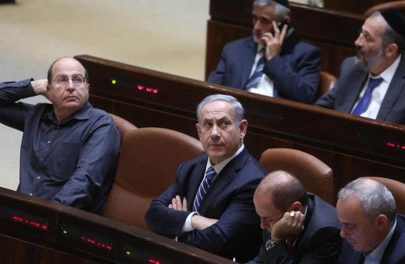 Benjamin Netanyahu at Knesset disperal vote (photo credit: MARC ISRAEL SELLEM)