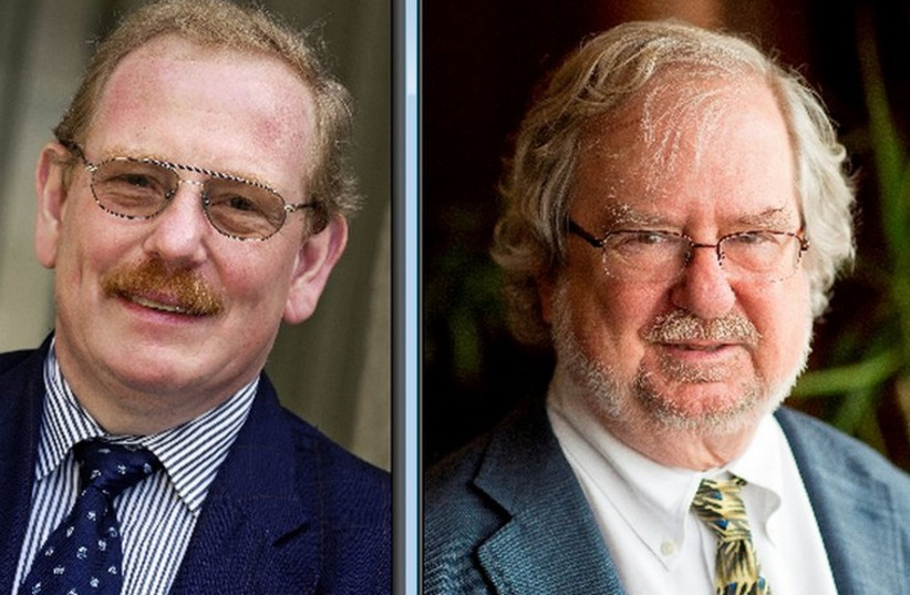 Prof. James P. Allison and Prof. Dr. Reinhard Genzel, recipients of the prestigious Harvey Prizes for 2014. (photo credit: Courtesy)