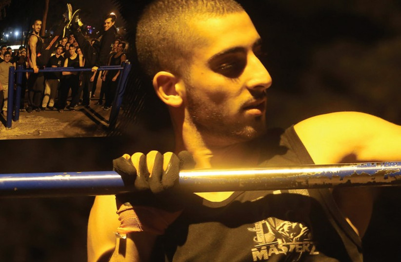 Bar MasterZ physical fitness group (photo credit: MARC ISRAEL SELLEM/THE JERUSALEM POST)