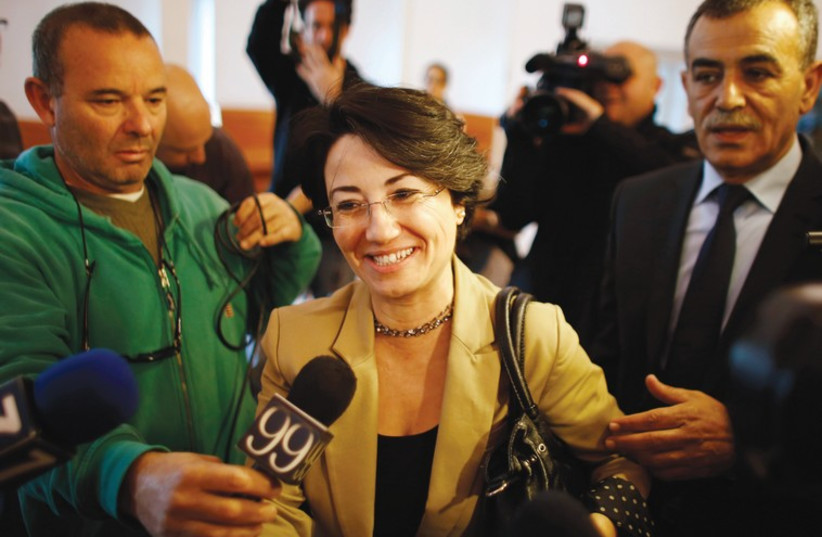 MK Haneen Zoabi speaks to the media as she enters a hearing at the High Court in Jerusalem December 27, 2012. (photo credit: REUTERS)