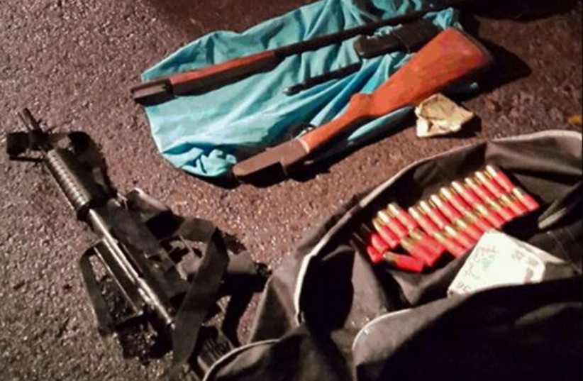 Weapons confiscated from suspects allegedly planning Tel Aviv terror attack (photo credit: SHIN BET)