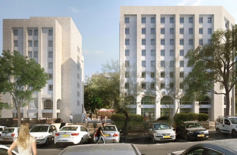 An artist's rendering of the Jerusalem dormitories to be built on Agron Road (photo credit: JERUSALEM MUNICIPALITY)