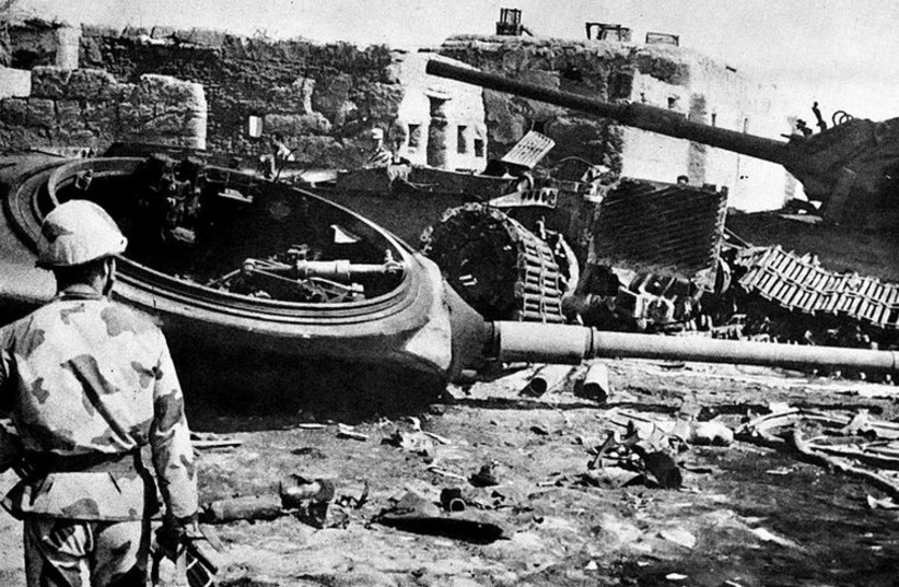 Destroyed Israeli armor near Ismailia (photo credit: Wikimedia Commons)