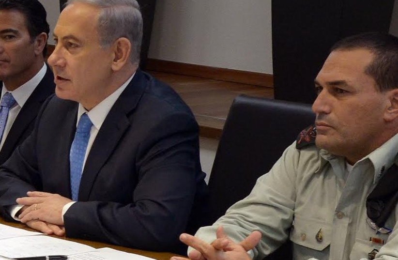 Prime Minister Benjamin Netanyahu at meeting on Jan 1 2015 (photo credit: GPO)