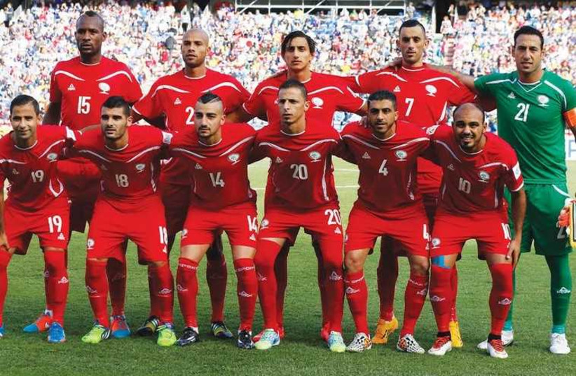 The Palestinian national soccer team (photo credit: REUTERS)