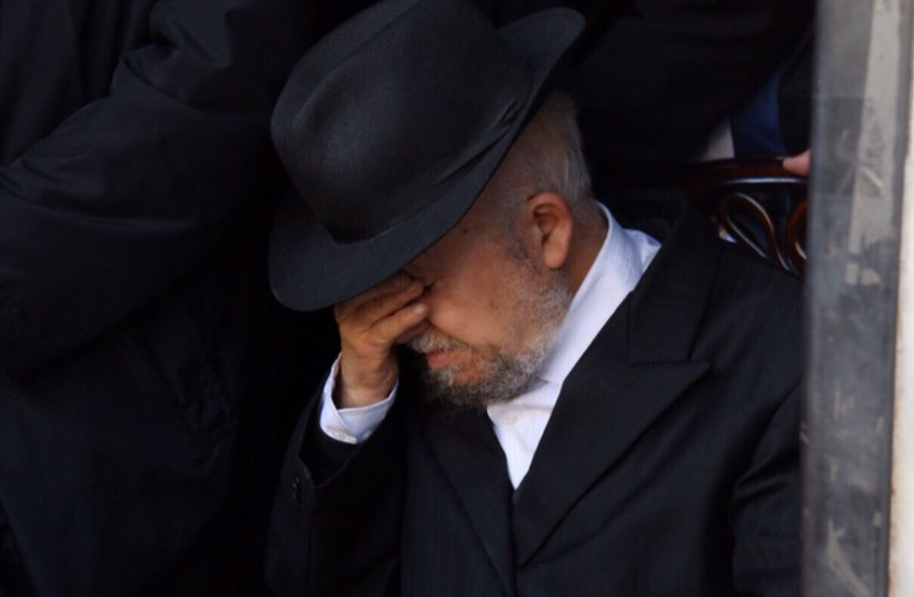 Rabbi Mazuz at ceremony for Paris victims (photo credit: AVI PALACH)