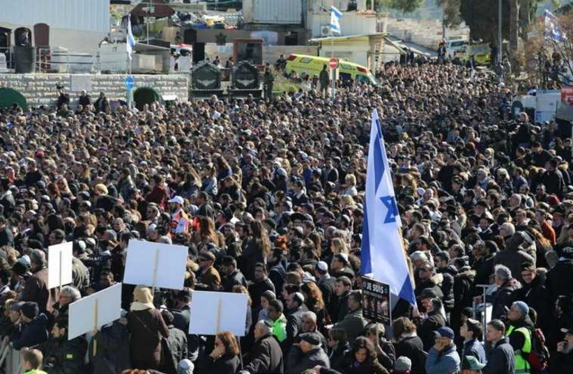 Masses turn out for Paris attack victims' funeral in Jerusalem (photo credit: ISRAEL POLICE)