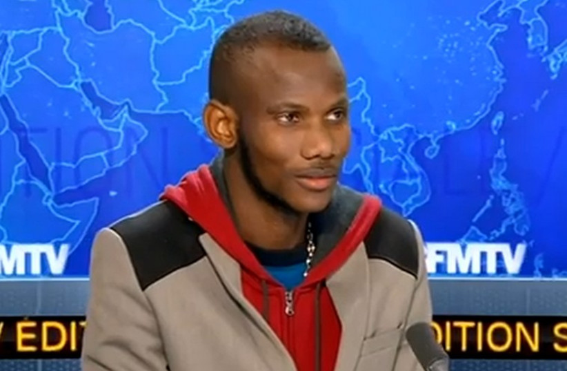 Lassana Bathily interviews on French TV (photo credit: screenshot)