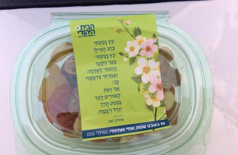 Bayit Yehudi fruit basket for Tu B'Shvat (photo credit: TWITTER)