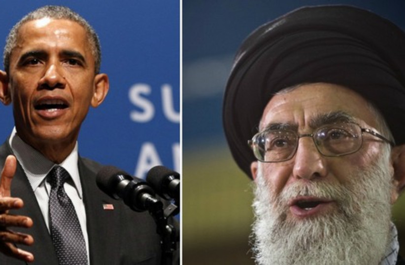  Iran's Supreme Leader Ayatollah Ali Khamenei and US President Barack Obama.  (photo credit: REUTERS)