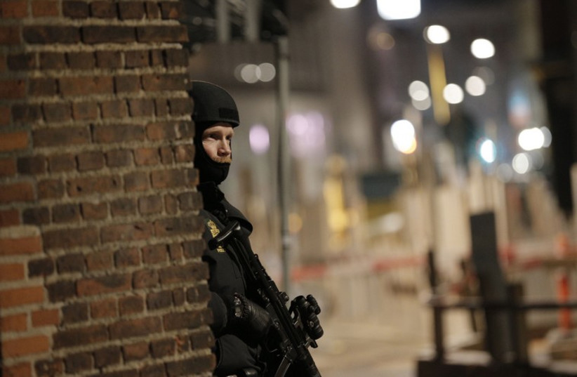 Danish police respond to shooting (photo credit: REUTERS)