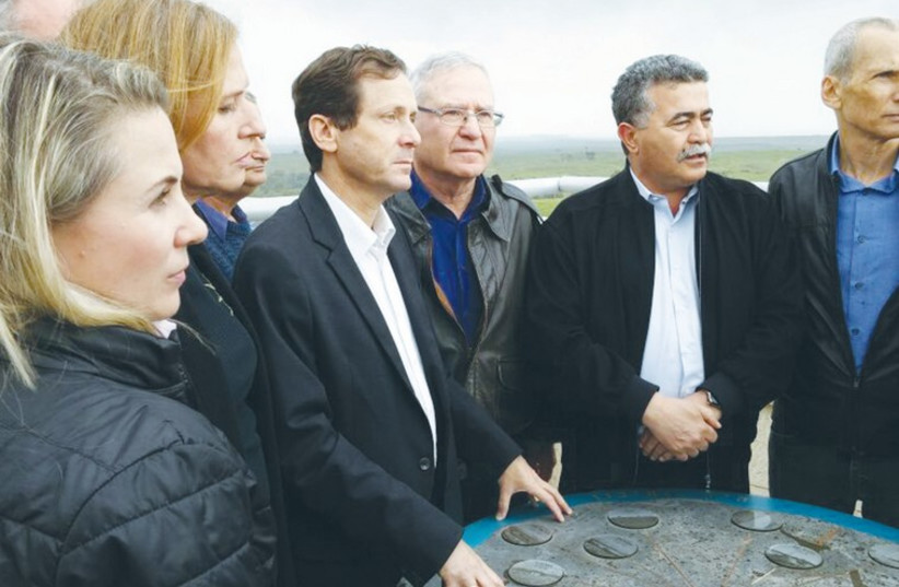 ZIONIST UNION members visit the Black Arrow monument in the Gaza periphery yesterday. (photo credit: ZIONIST UNION SPOKESMAN)