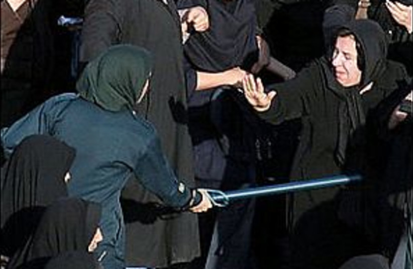 iran women protest 298  (photo credit: AP)
