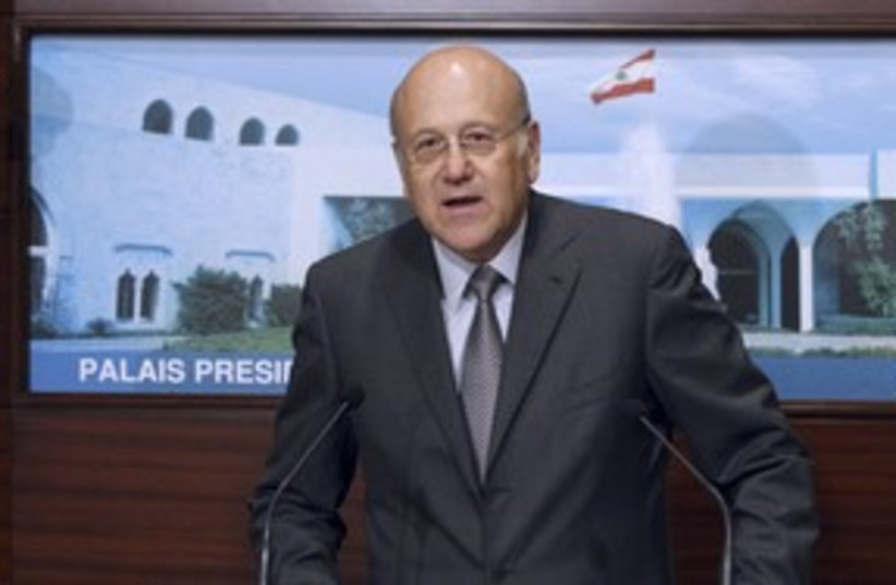 najib mikati_311 reuters (credit: Lebanese PM Mikati speaks after announcement of ne)