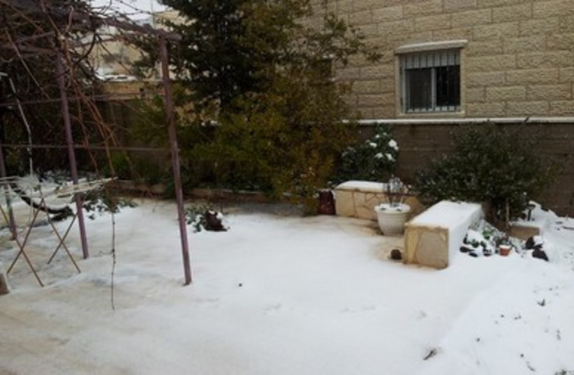 Garden snow in Kiryat Arba