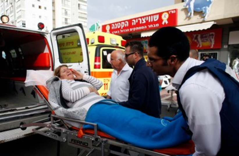 Israeli woman evacuated to hospital 