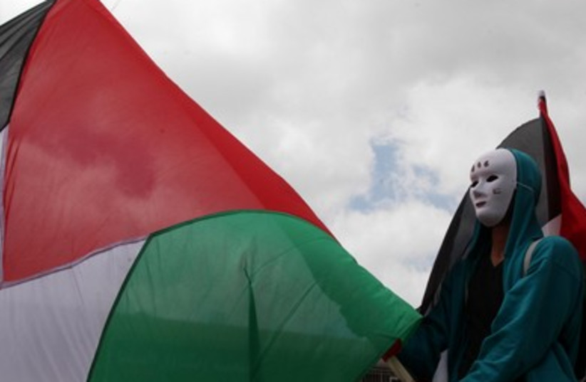 Palestinian protester in Kalandia