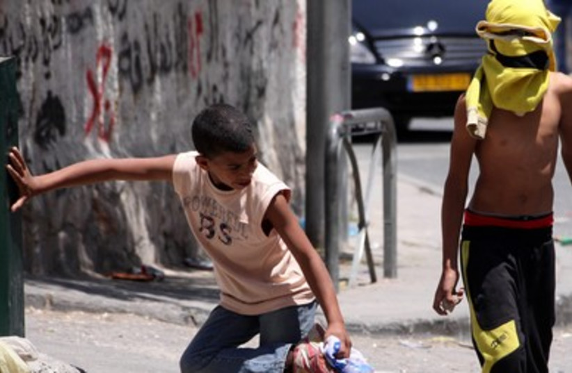 Palestinian boys at Isawiya riots