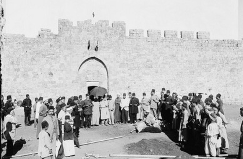 sacrifice ceremony outside of Herod's Gate (circa 1898)