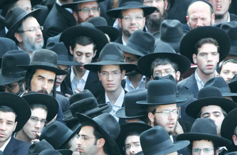 Ultra-Orthodox Jewish men. (credit: Marc Israel Sellem)