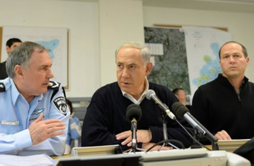 PM Netanyahu, J'lem Mayor Barkat, and Police chief Danino390
