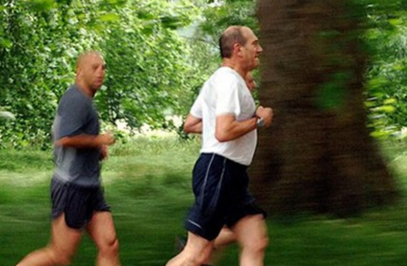 Knesset exhibit: Ehud Olmert running, 2006