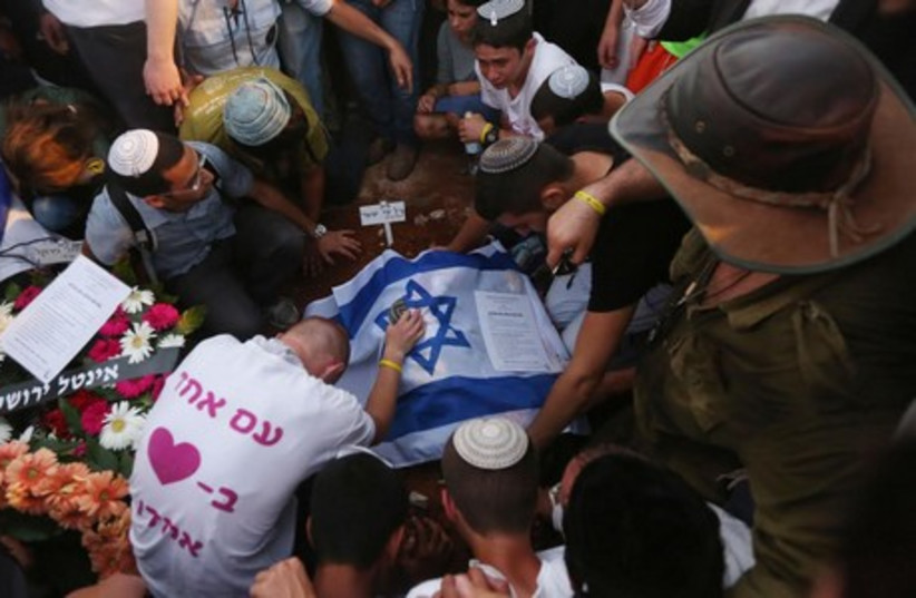 Funeral for the three kidnapped Israeli teens, July 1, 2014.