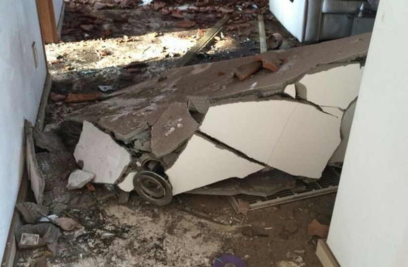 House damaged by a rocket in Ashkelon