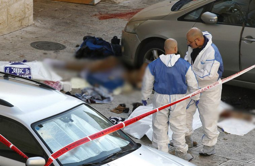 Terror attack scene in Jerusalem 