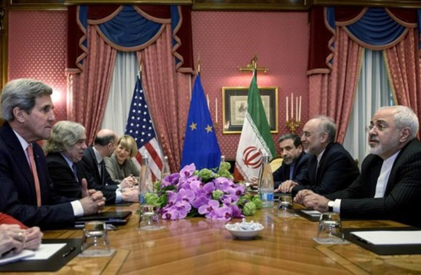 US and Iranian negotiators meet in Lausanne for nuclear talks (credit: REUTERS)