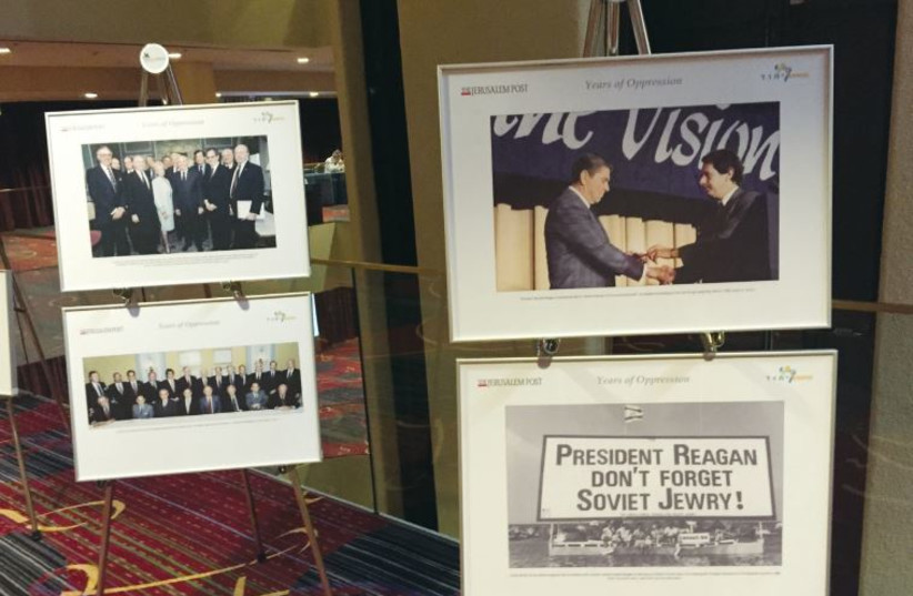 The UJA photo exhibition of Soviet Jewry on display at the New York Marriott during the Jerusalem Post annual conference.