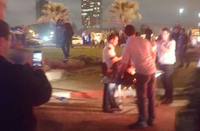 Scene of Tel Aviv-Yafo stabbing attack, March 8, 2016.