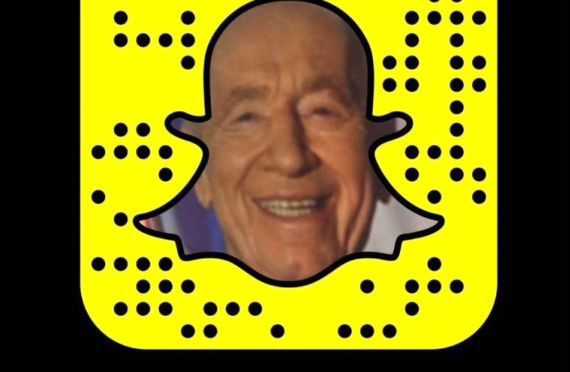 Former President Shimon Peres on Snapchat.