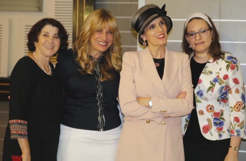 Expelling darkness: (from left) OneFamily office manager Dina Keat and CEO Chantal Belzberg with speakers Rabbanit Yemima Mizrachi and journalist Sivan Rahav Meir. (photo credit: MEIR PAWLOWSKY)