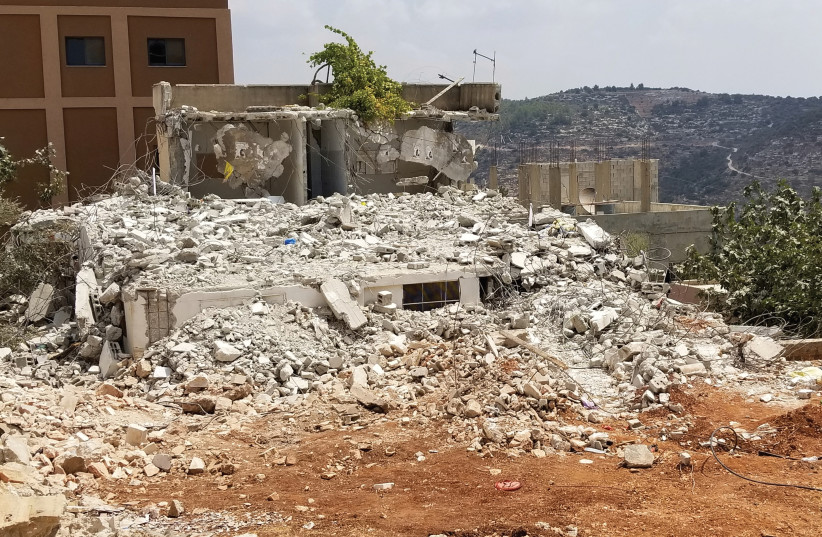 THE ATTA FAMILY home in Deir Abu Meshaal, post-demolition. (photo credit: ADAM RASGON)