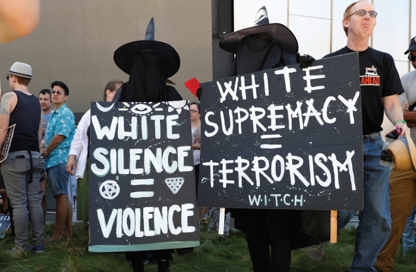 Demonstrators in Berkeley, California. (photo credit: REUTERS)