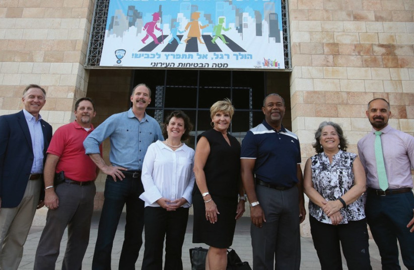 Eight American mayors visit Jerusalem's city hall on a tour of Israel  (photo credit: MARC ISRAEL SELLEM/THE JERUSALEM POST)