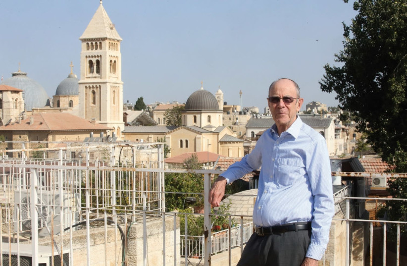 Judge Steve Adler on the balcony of his home in Jerusalem’s Old City on September 13, 2017. (credit: MARC ISRAEL SELLEM)