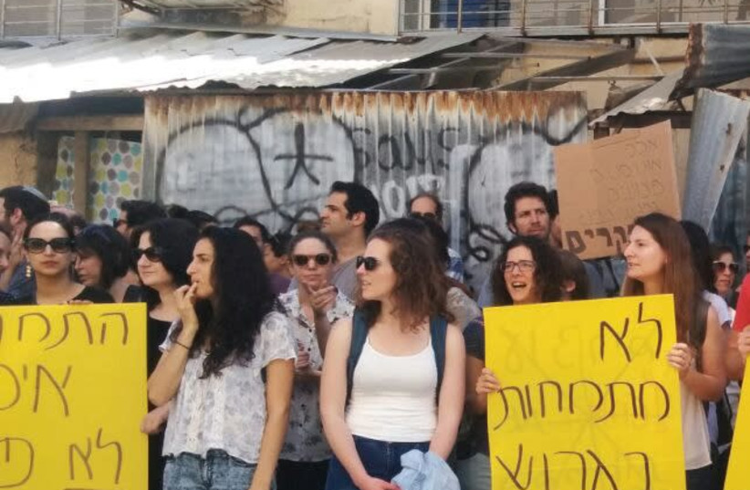 ASPIRING PSYCHOLOGISTS protest in Jaffa last year against what they see as a hostile system, with residencies that pay little and require a lot. (photo credit: THE MOVEMENT FOR PUBLIC PSYCHOLOGY IN ISRAEL)