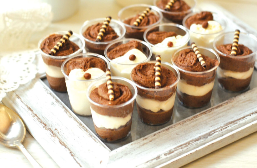 Two-color chocolate mousse. (photo credit: PASCALE PEREZ-RUBIN)