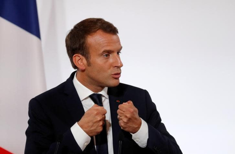 French President Emmanuel Macron. (photo credit: REUTERS/PHILIPPE WOJAZER)