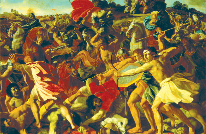 ‘THE VICTORY of Joshua over the Amalekites’ (1624-25) by French painter Nicolas Poussin (credit: Wikimedia Commons)