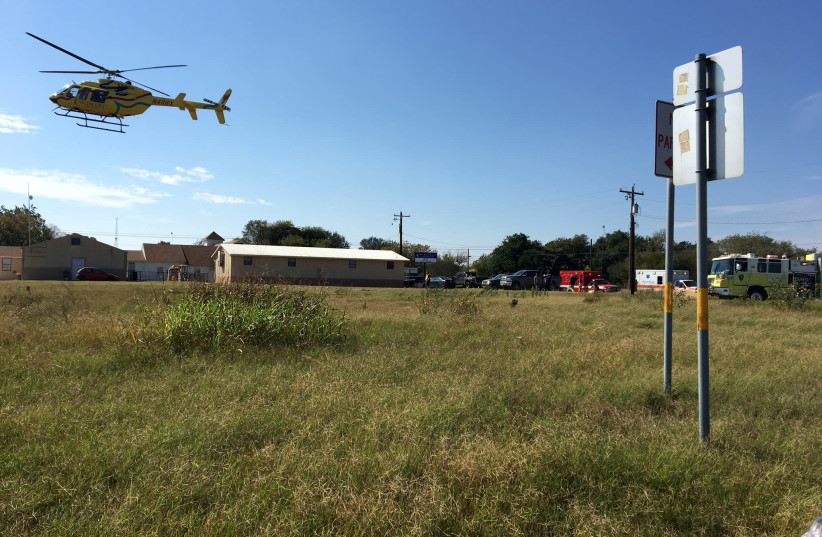 Sutherland Springs Helicopter (photo credit: REUTERS)