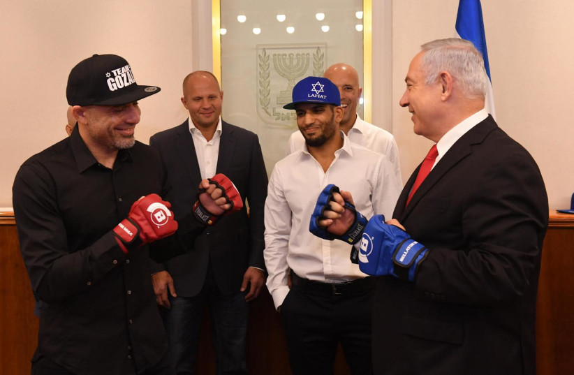 WATCH: Netanyahu flexes his muscles with MMA fighters - Israel News ...