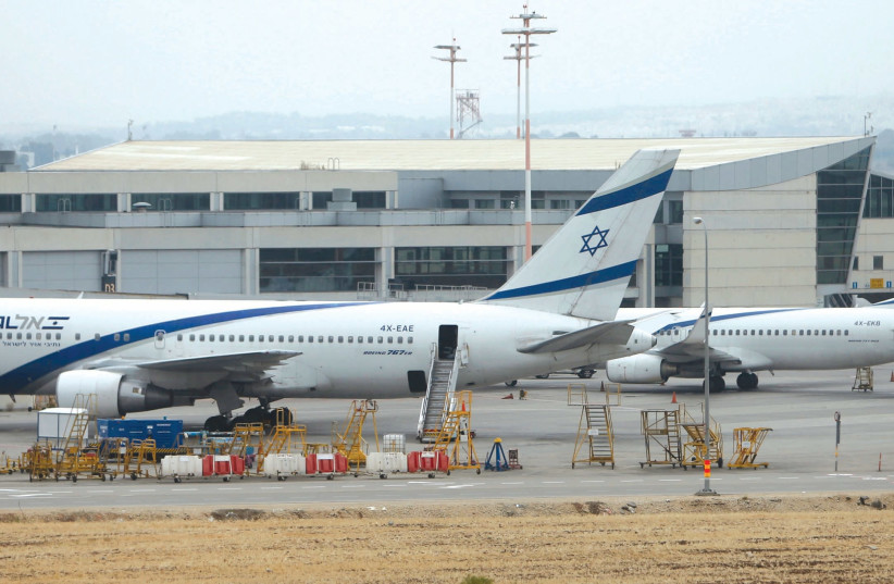 A PLANE at Ben-Gurion International Airport. (photo credit: REUTERS)