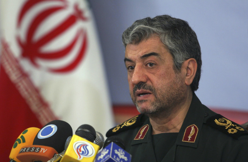 Mohammad Ali Jafari, commander of the Islamic Revolutionary Guard Corp, attends a news conference in Tehran February 7, 2011. (photo credit: REUTERS)
