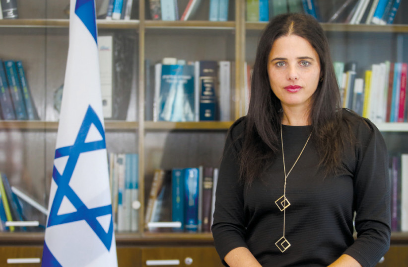 Justice Minister Ayelet Shaked (Bayit Yehudi). (photo credit: MARC ISRAEL SELLEM/THE JERUSALEM POST)