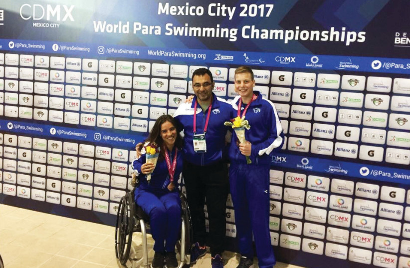 Bronze medal winners Inbal Pezaro and Mark Malya (photo credit: ISRAEL PARALYMPIC COMMITTEE)