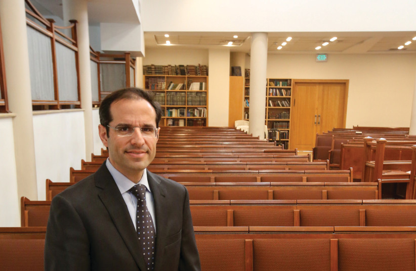 Rabbi Shai Finkelstein endeavors to keep Jewish law focused on people and context at the Nitzanim shul in the Baka neighborhood (photo credit: MARC ISRAEL SELLEM/THE JERUSALEM POST)