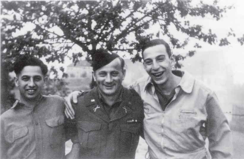 THREE RITCHIE Boys – Guy Stern, Water Sears and Fred Howard – celebrate the end of the war on May 8, 1945 (photo credit: TANGRAM)